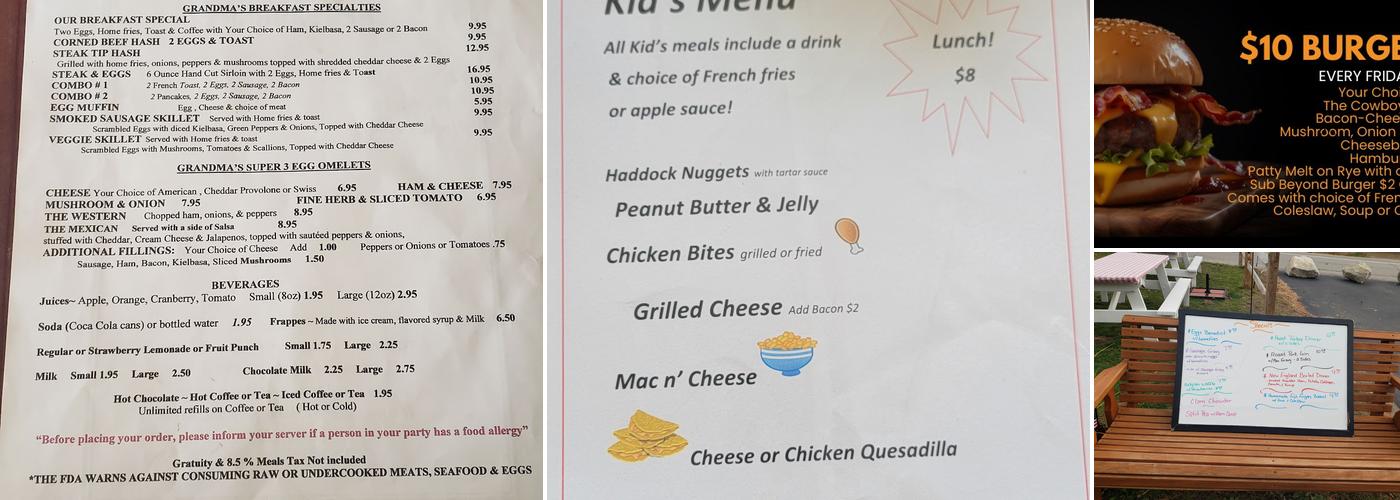 Grandma's Kitchen Menu