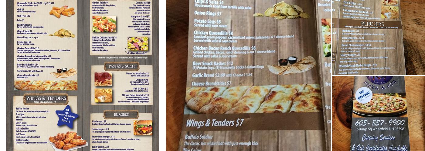 Sunny & Jillians Pizza & Pub Menu