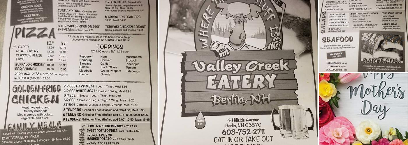 Valley Creek Eatery Menu