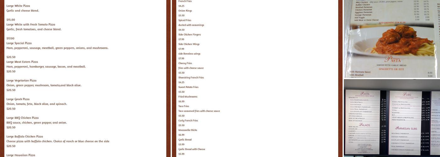 Gorham House of Pizza Menu