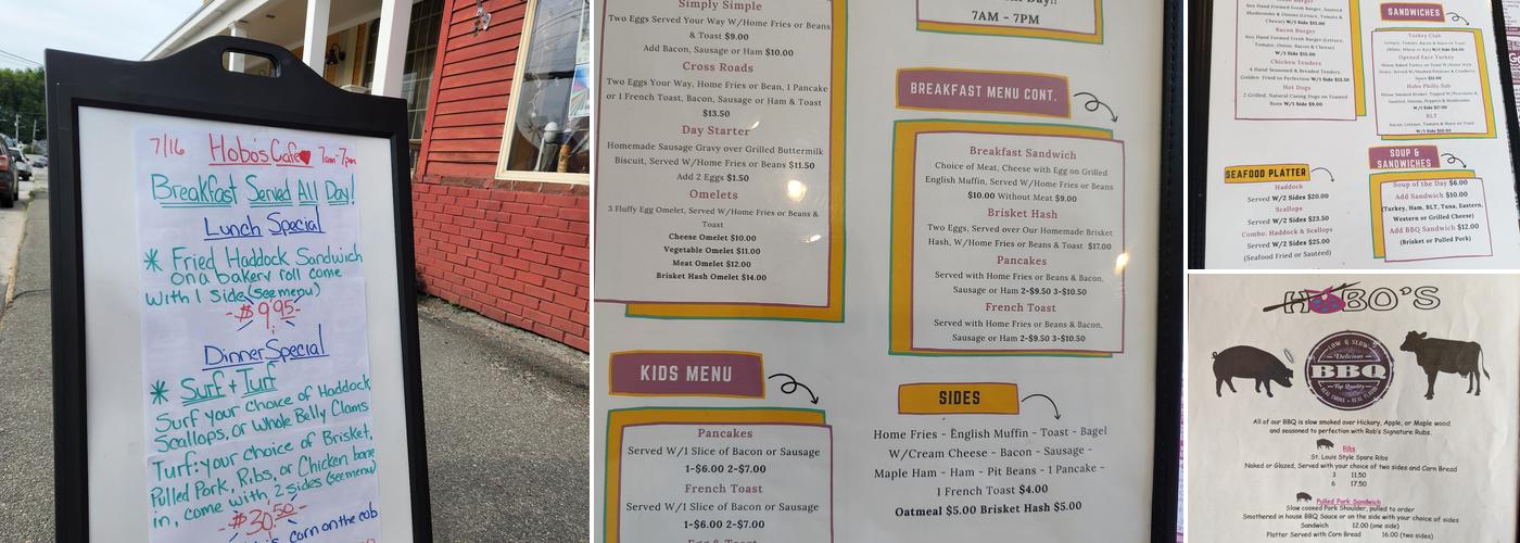 Hobo's Cafe Menu