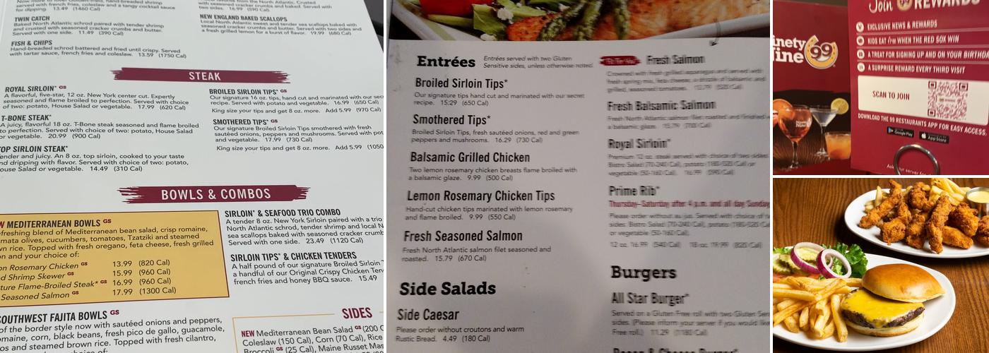 99 Restaurants Menu