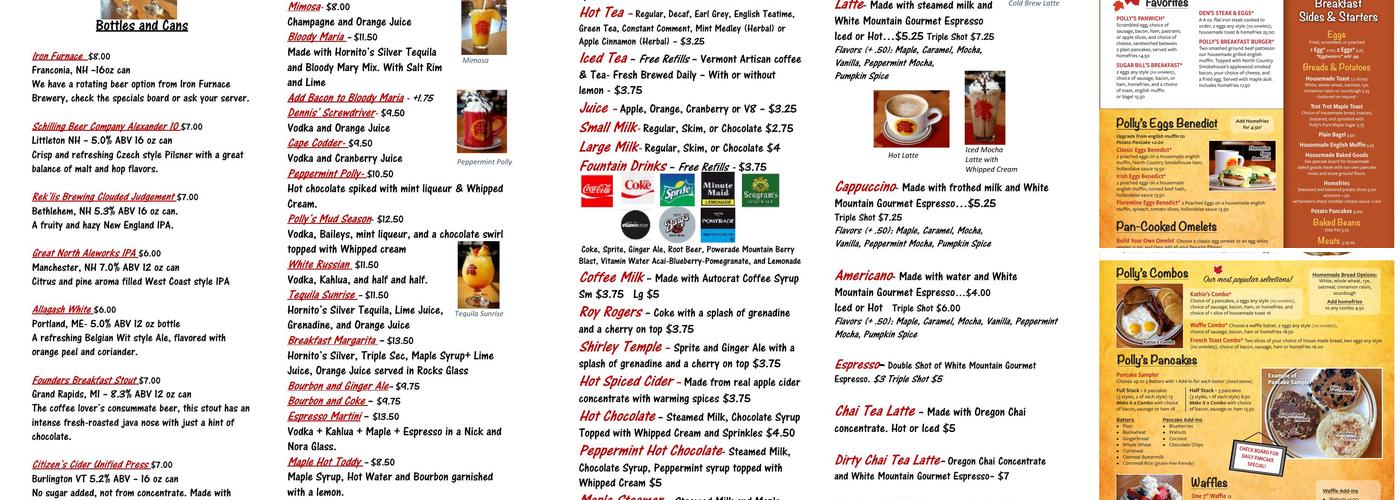 Polly's Pancake Parlor Menu