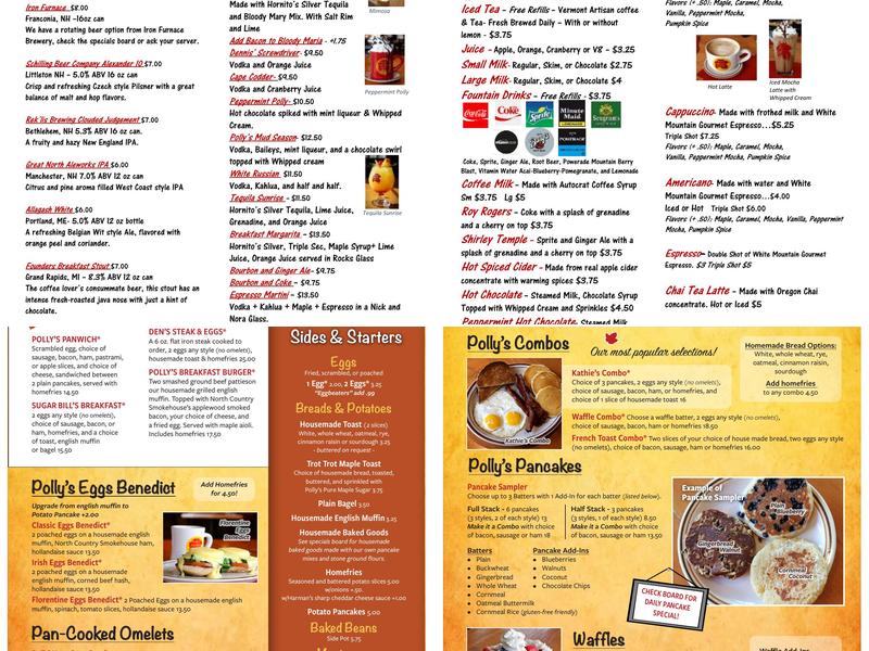 Polly's Pancake Parlor Menu