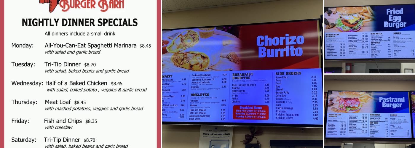 Burger Barn Menu