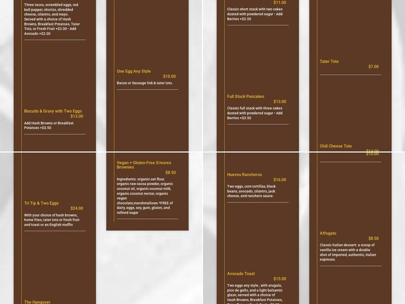 Hollywood Beach Cafe Menu