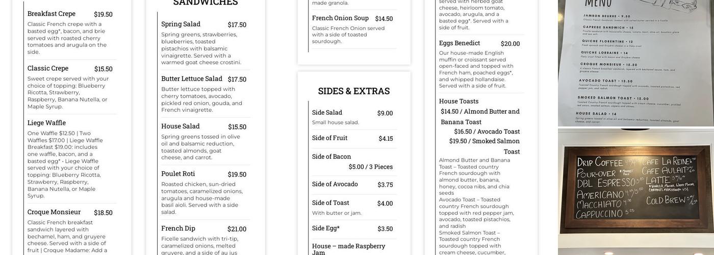 Café Ficelle Menu