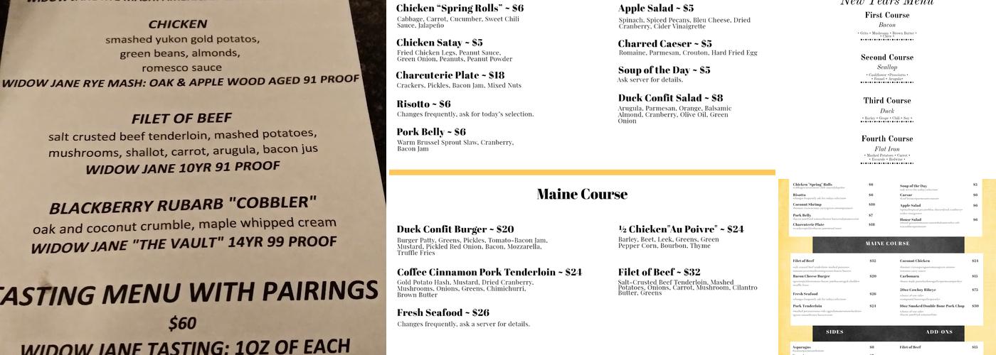 Maine Course Menu