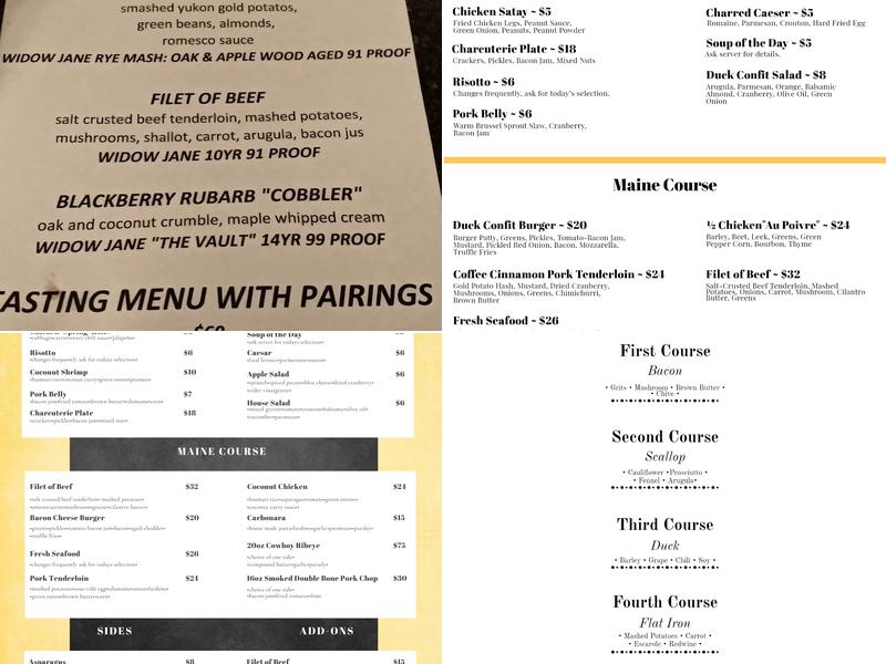 Maine Course Menu