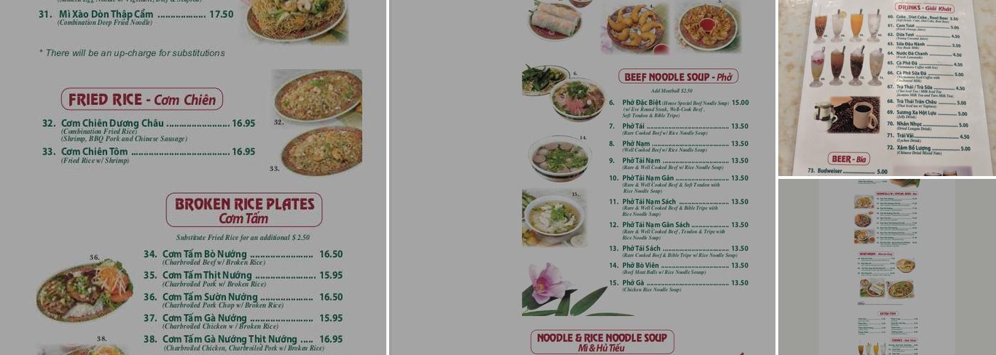 Pho Saigon Menu