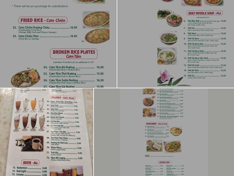 Pho Saigon Menu
