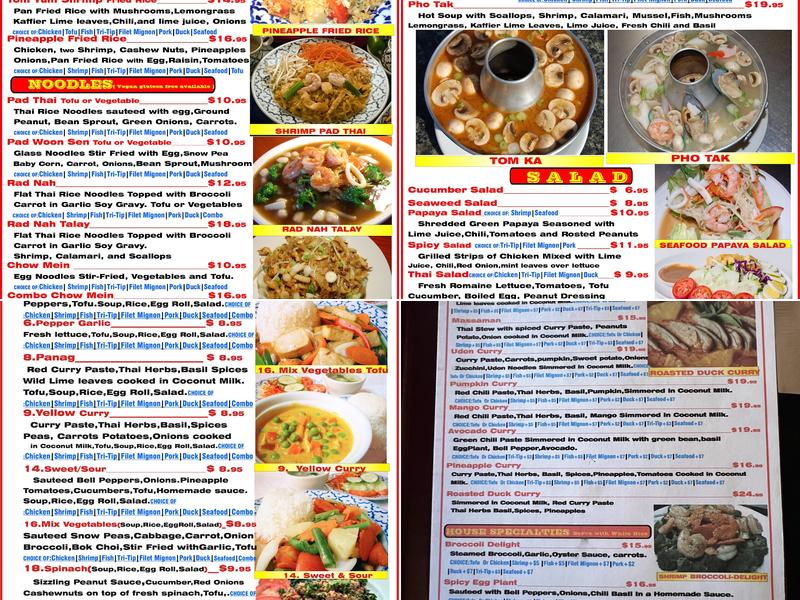 Thai Peru Restaurant Menu