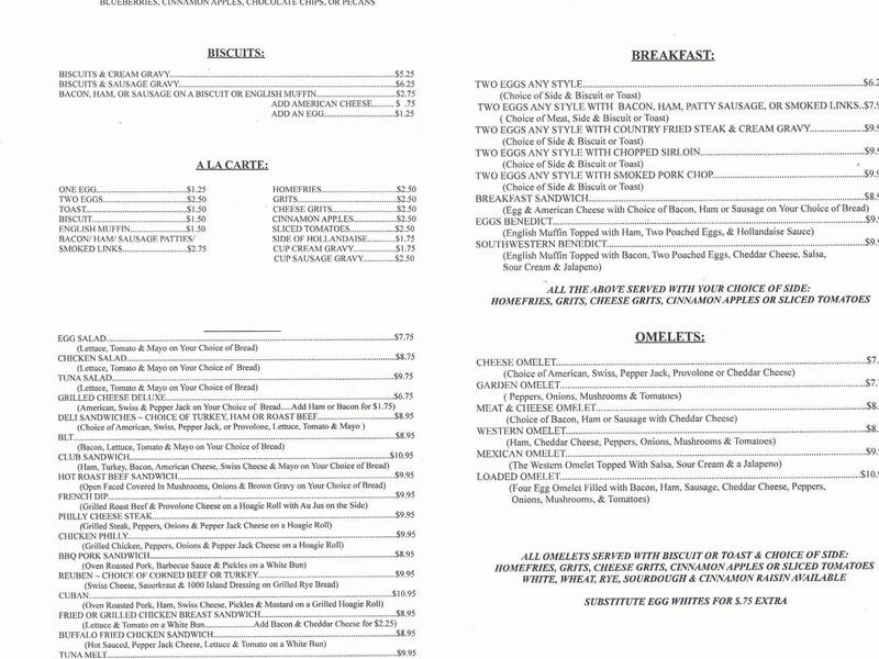 Cafe 20 Menu