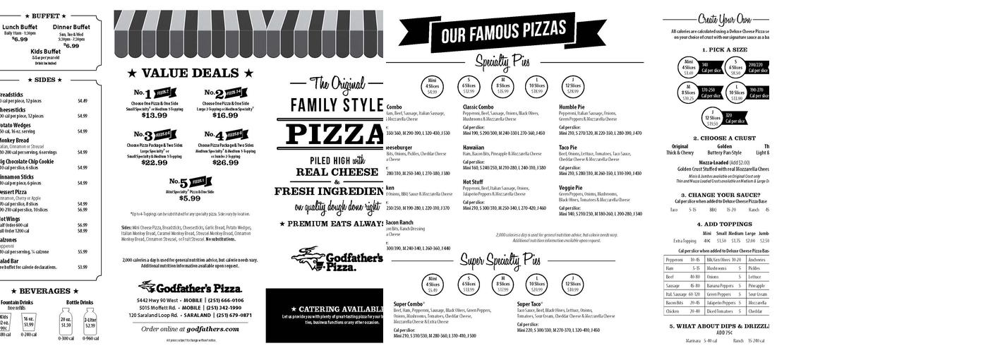 Godfather's Pizza Menu