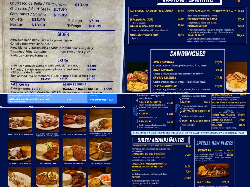 Boricuba Cafe Menu