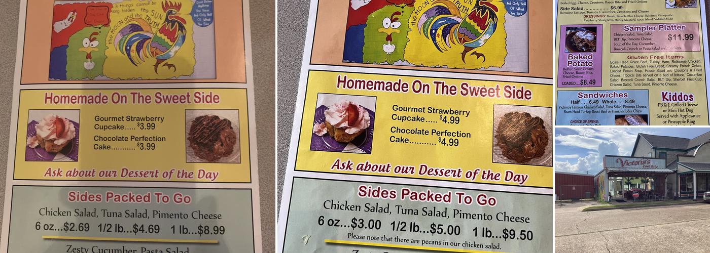 Victoria's Last Bite Menu