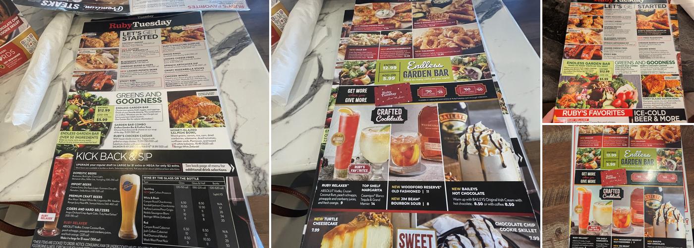 Ruby Tuesday Menu