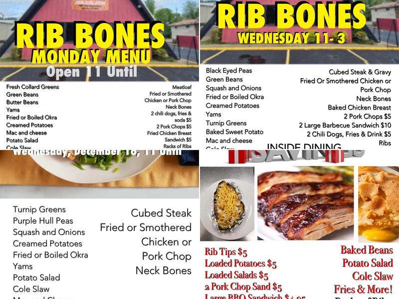 Rib Bones Menu