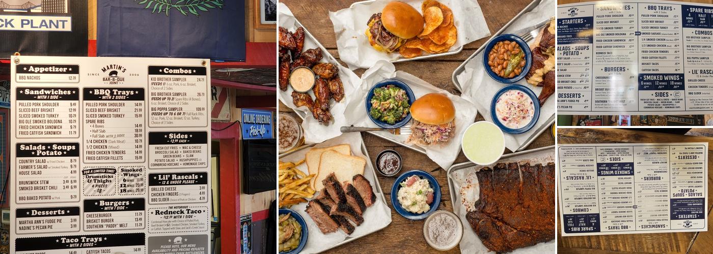 Martin's Bar-B-Que Joint Menu