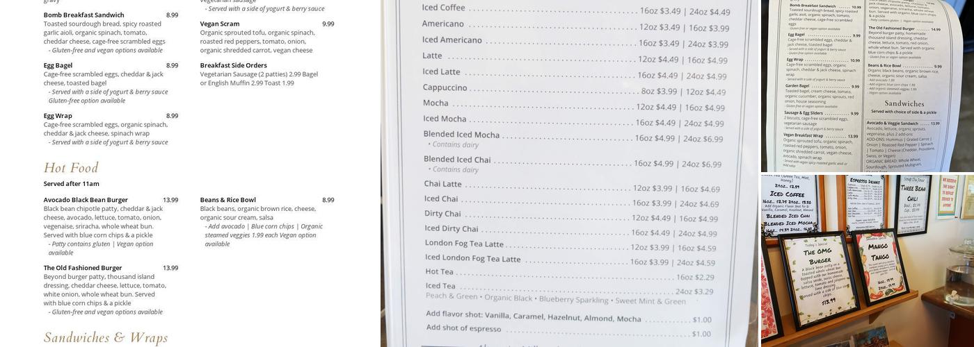 Natural Sisters Cafe Menu