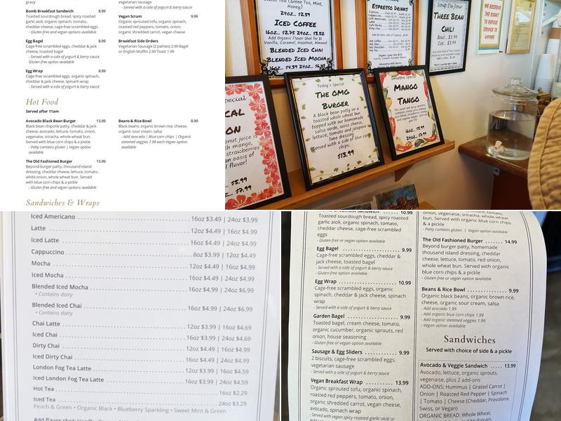 Natural Sisters Cafe Menu