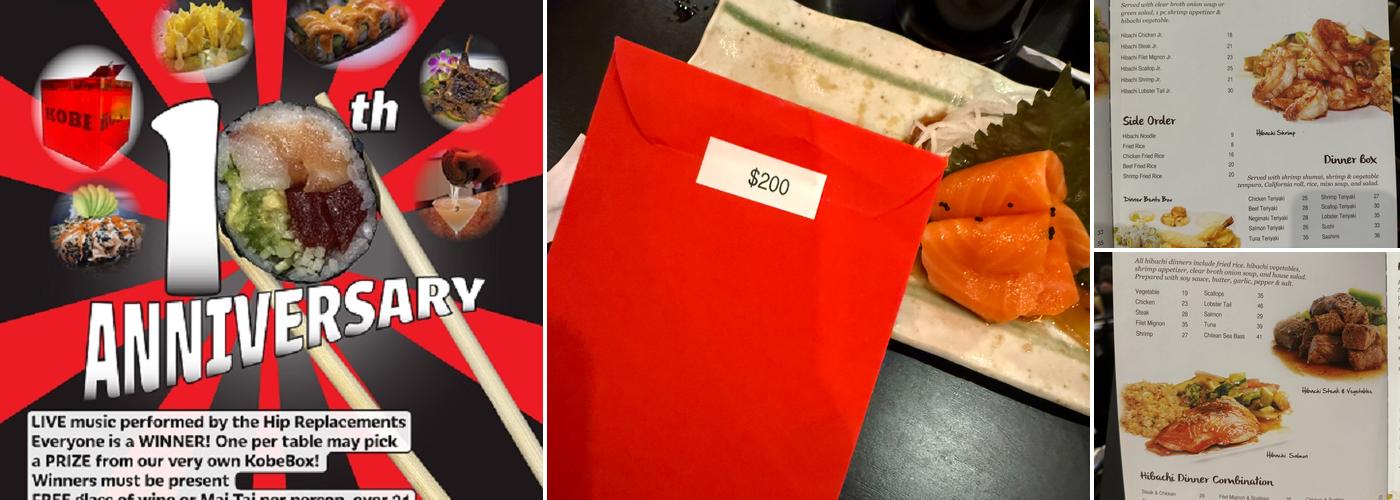 Kobe Sushi Lounge Menu