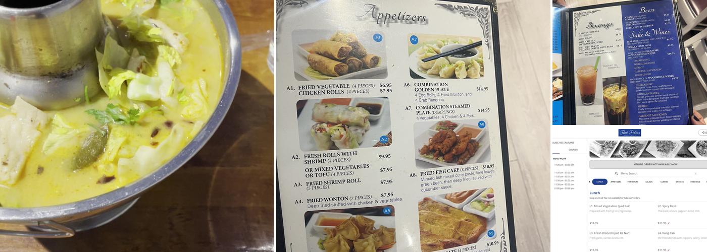 Thai Palms Restaurant Menu