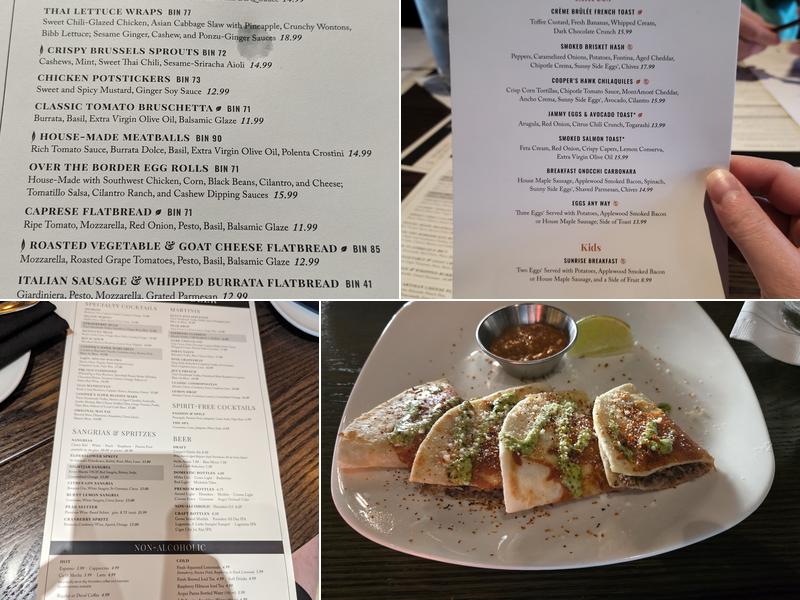 Cooper's Hawk Winery & Restaurant- South Barring Menu