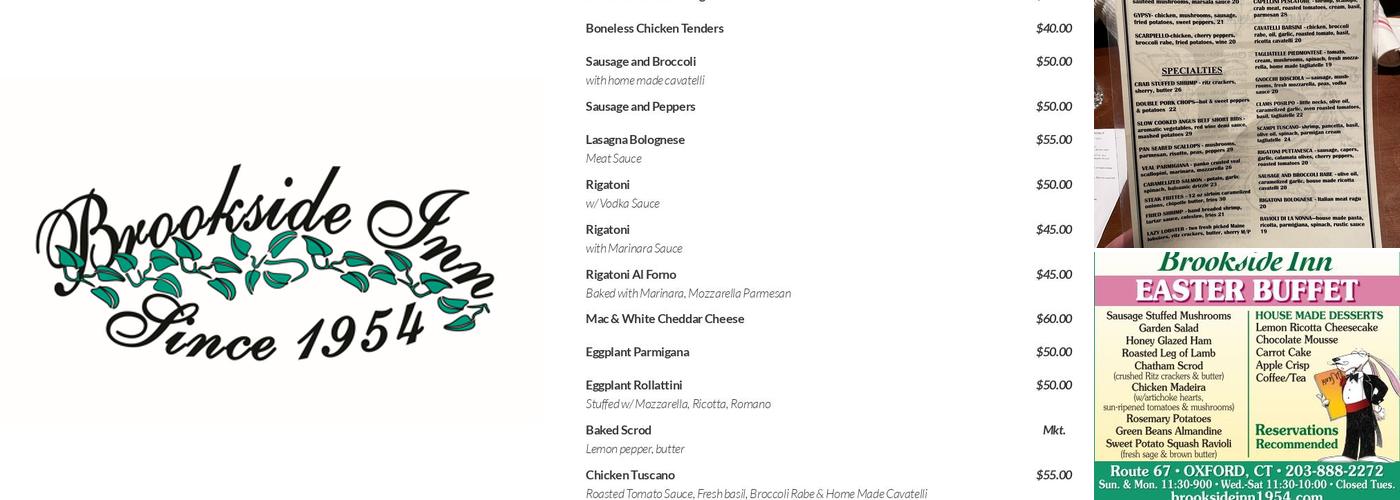 Brookside Inn Restaurant Menu