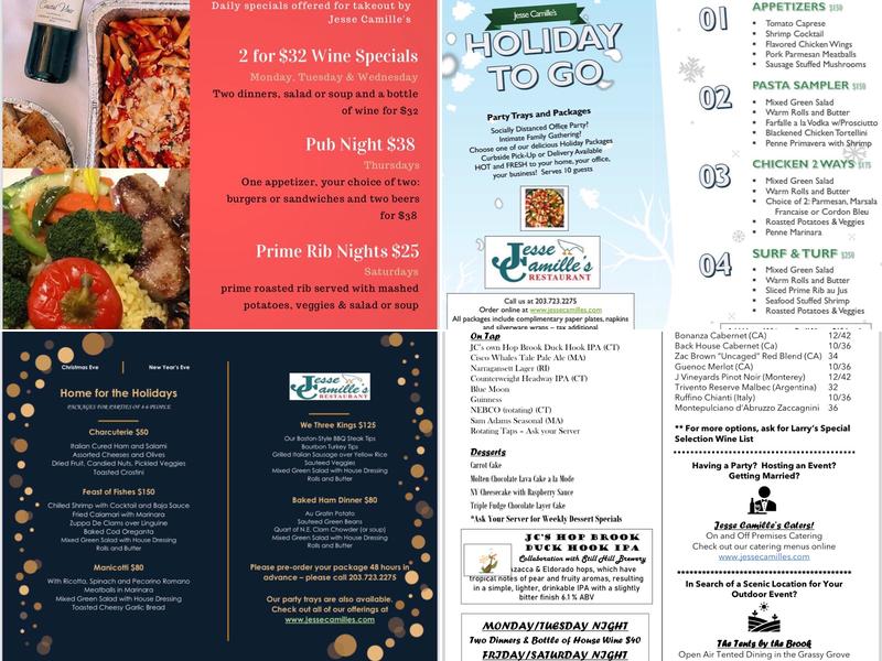 Jesse Camille's Restaurant Menu