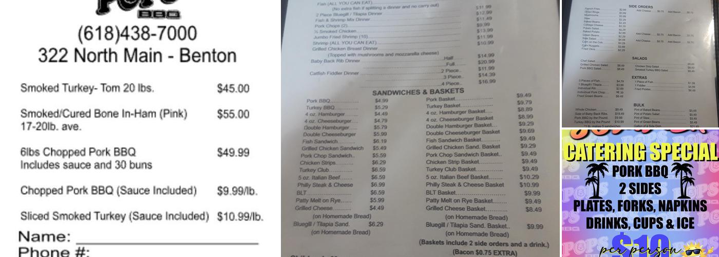 Pop's BBQ Menu