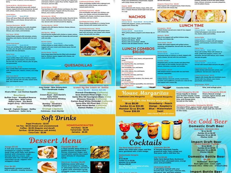 El Acapulco Mexican Restaurant Menu