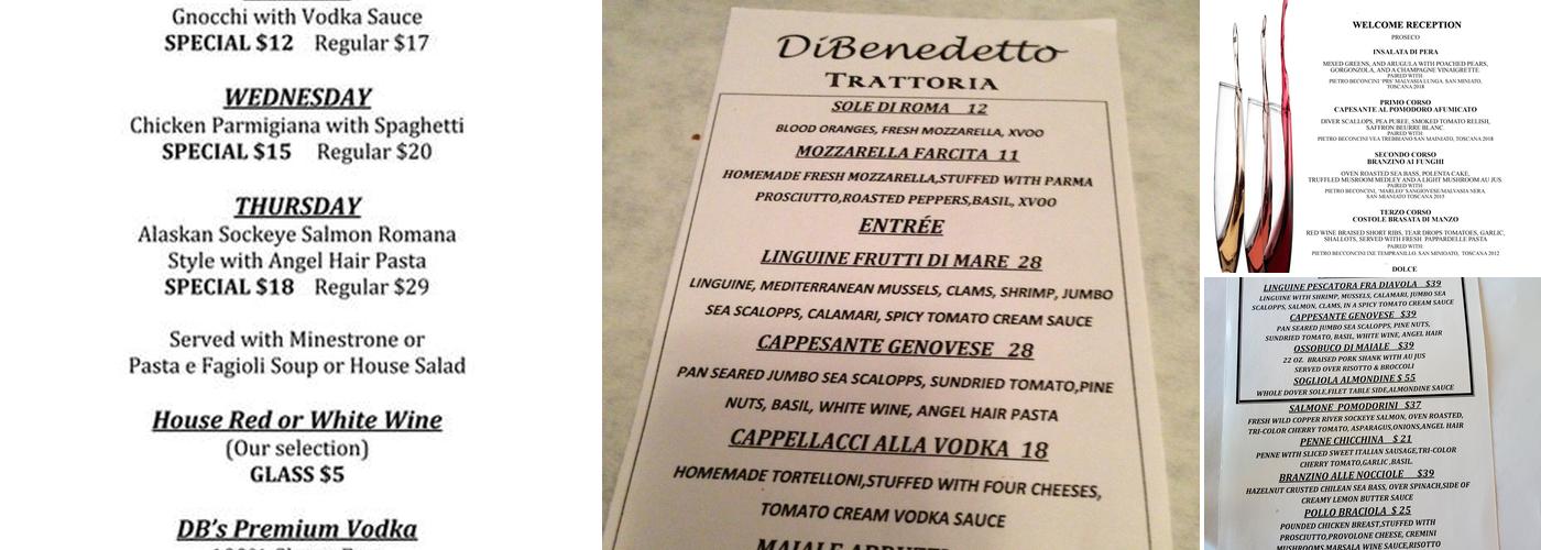 DiBenedetto Trattoria Menu