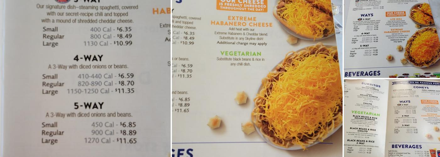 Skyline Chili Menu