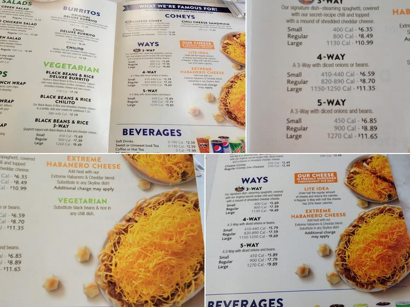 Skyline Chili Menu