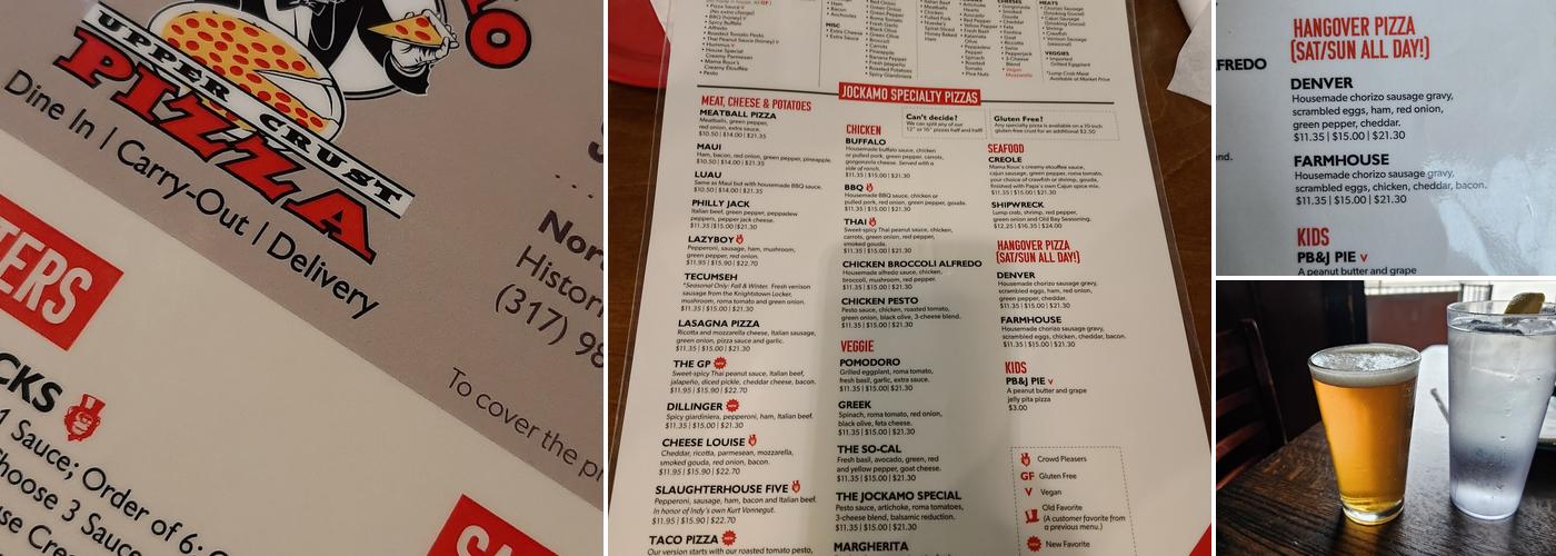 Jockamo Upper Crust Pizza Menu