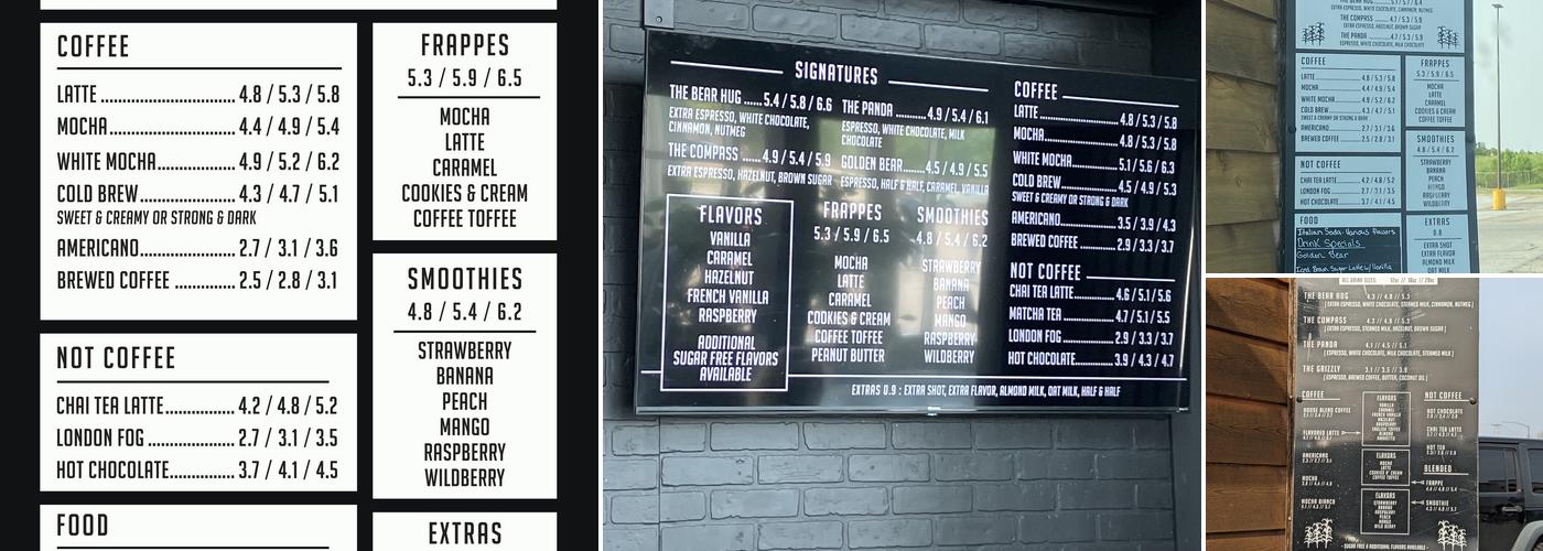 Lost Bear Coffee Menu