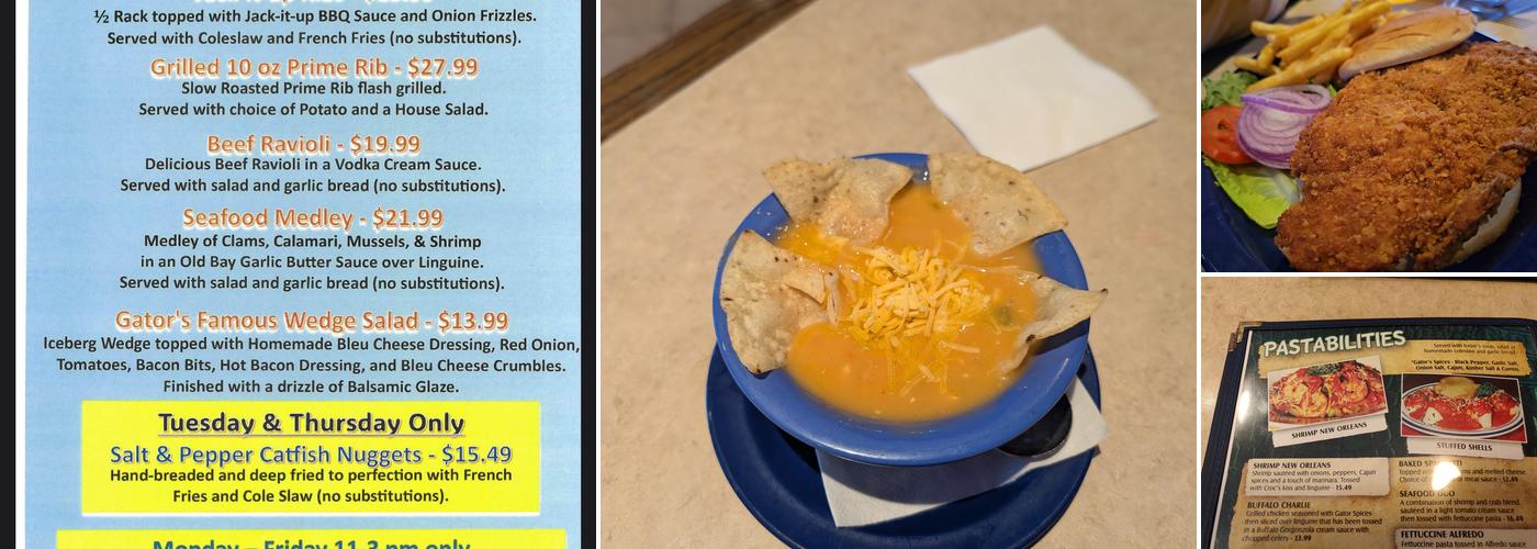 Gator's Grill & Spirits Menu