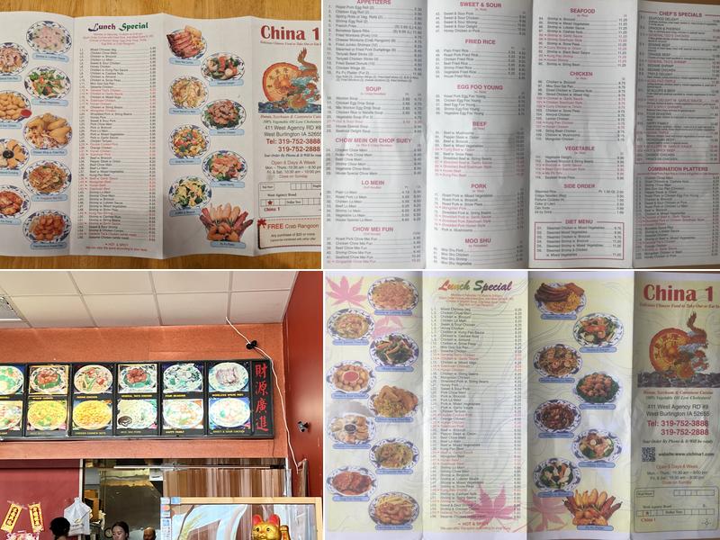 China One Menu