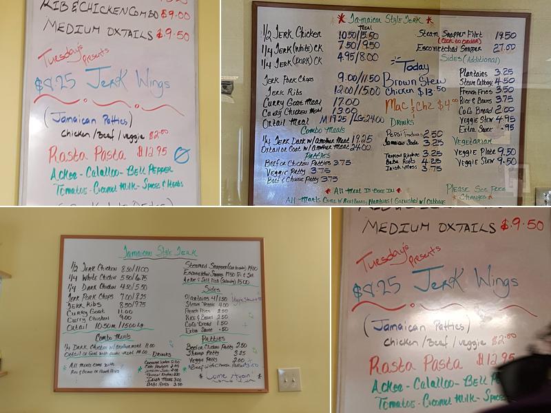 Jamaican Style Jerk Menu