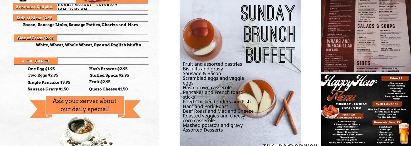 The Broadway Bar and Grill Menu