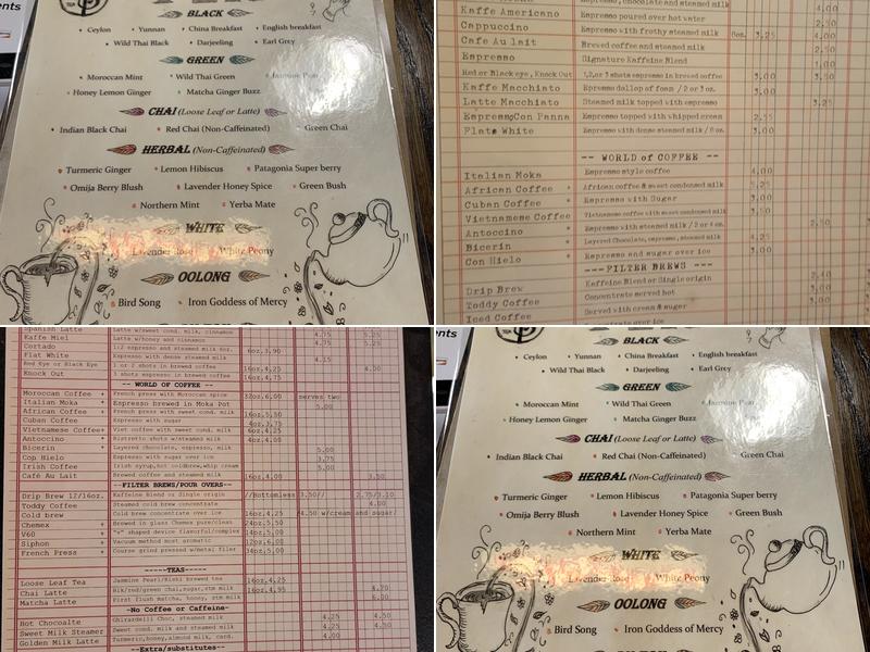 Kaffeine Coffee Co. Menu