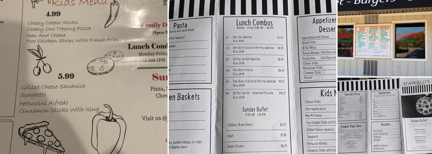 D'Angelo's Menu