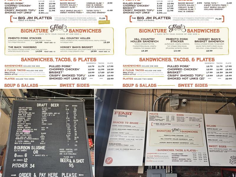 Feast BBQ Menu