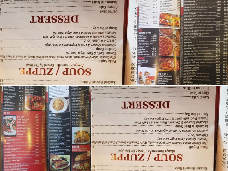 Village Pizza & Pasta Menu
