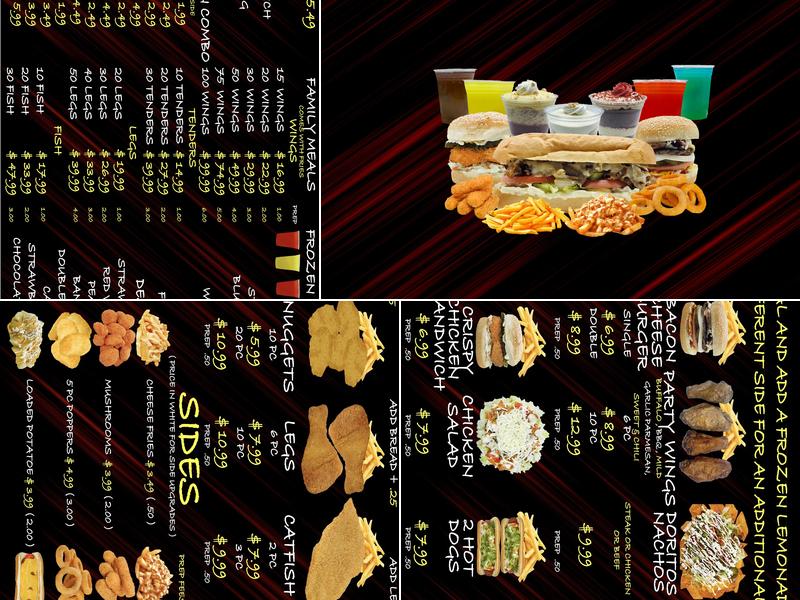 Steak & Lemonade Menu