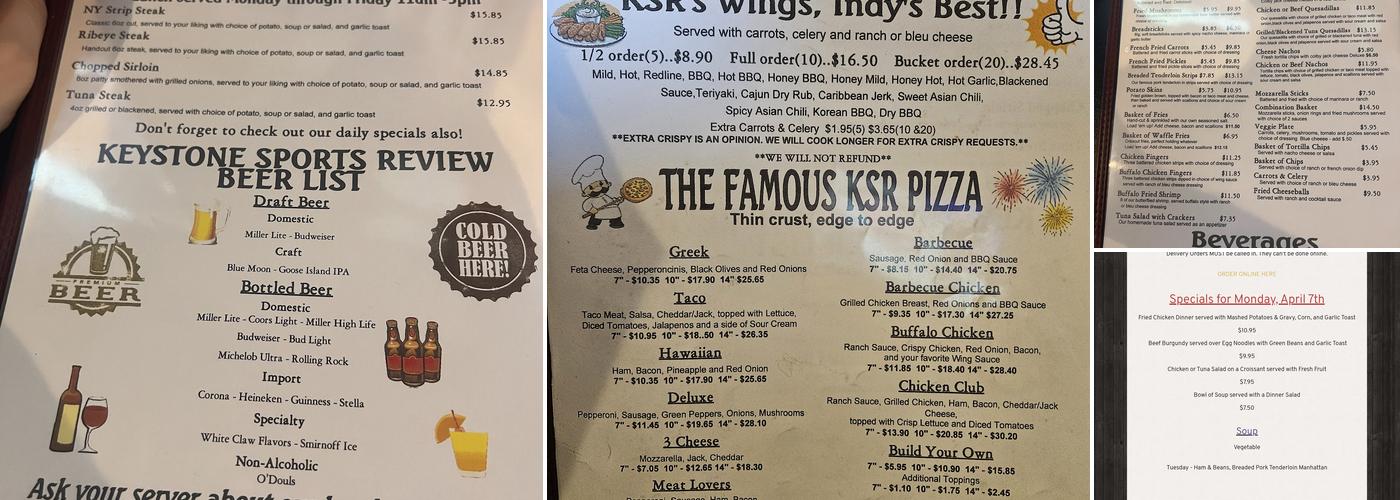 Keystone Sports Review Menu