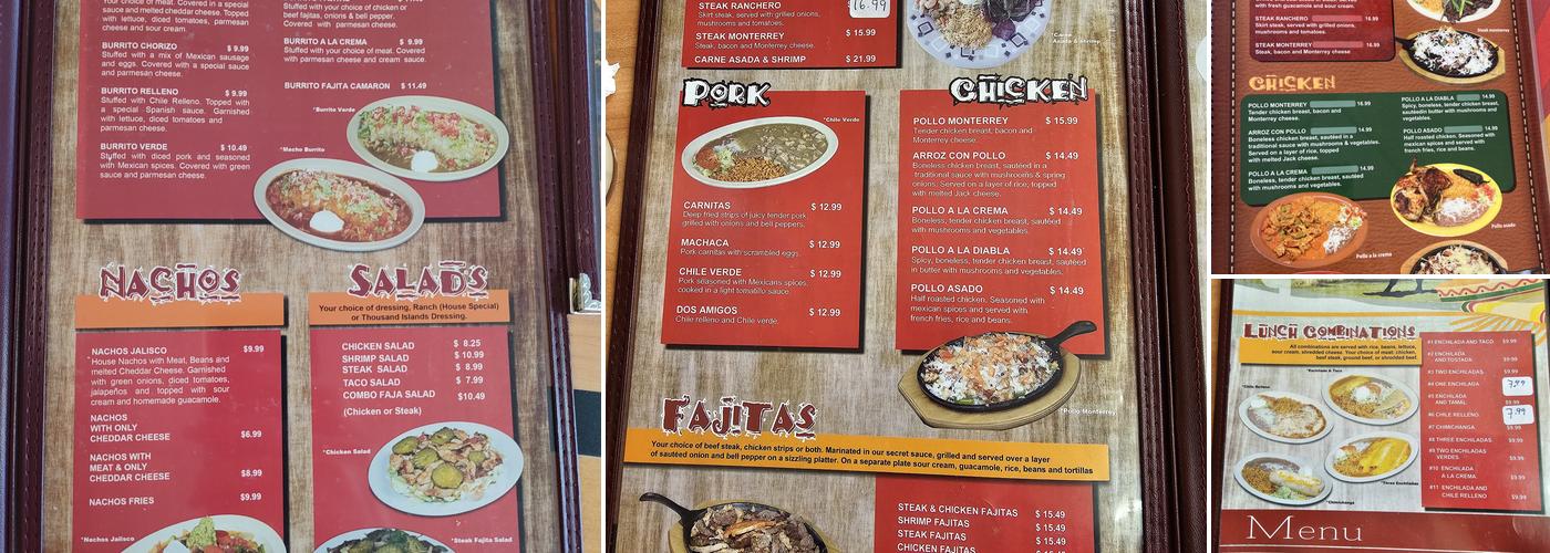 Jalisco Mexican Grill Menu