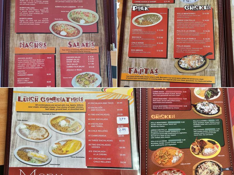 Jalisco Mexican Grill Menu
