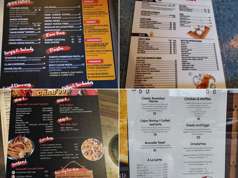 Crab 99 Bar and Restaurant Menu